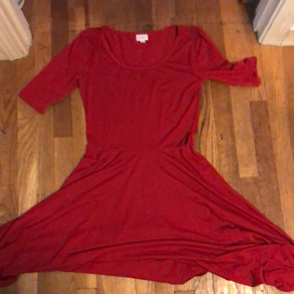 Lularoe Solid Red Nicole Dress